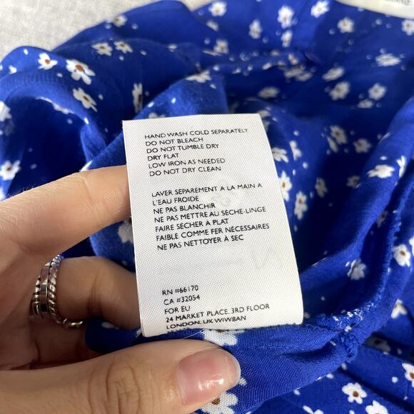 FAITHFULL THE BRAND Betina Blue Floral Jumpsuit Tie Back‎ Small - Picture 7 of 7